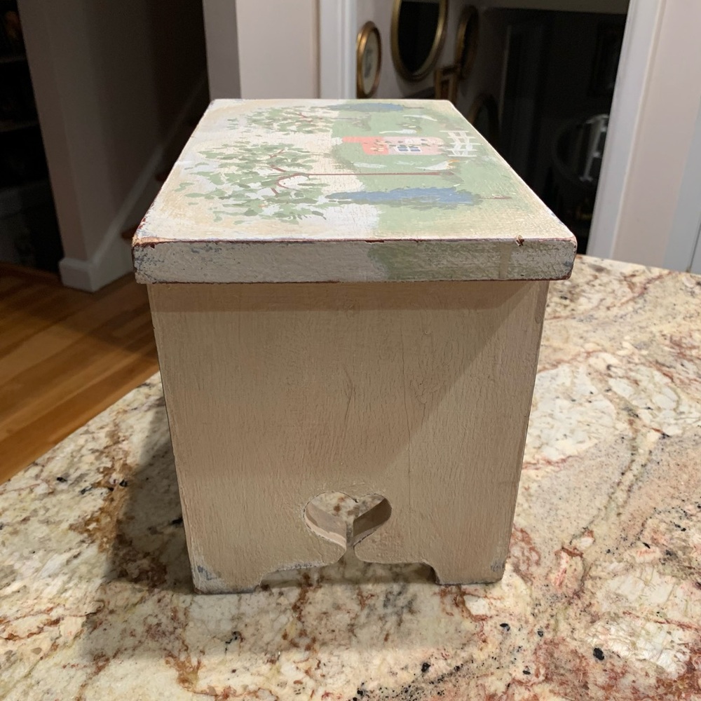 Vintage Painted Wood Stool - Picture 4 of 7